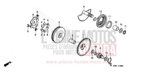DRIVE FACE/KICK STARTER SPINDLE PK50N de 1992